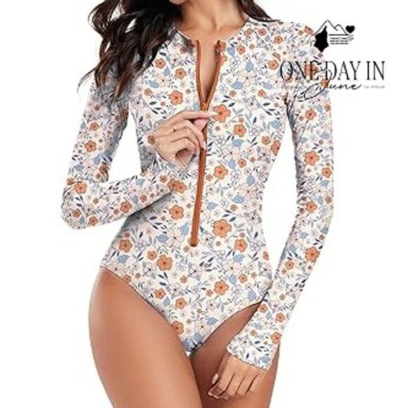 Century Star Plus Size Floral Rash Guard One Piece Swimsuit Size 2XL - Picture 1 of 6